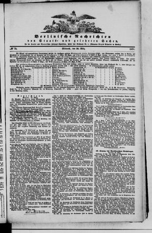 Berlinische Nachrichten von Staats- und gelehrten Sachen vom 30.03.1870