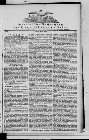 Berlinische Nachrichten von Staats- und gelehrten Sachen on Apr 8, 1870