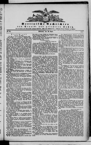 Berlinische Nachrichten von Staats- und gelehrten Sachen vom 20.04.1870