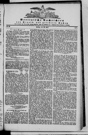 Berlinische Nachrichten von Staats- und gelehrten Sachen vom 29.04.1870