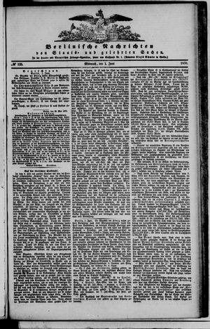 Berlinische Nachrichten von Staats- und gelehrten Sachen vom 01.06.1870