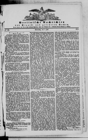 Berlinische Nachrichten von Staats- und gelehrten Sachen vom 07.07.1870