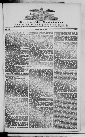 Berlinische Nachrichten von Staats- und gelehrten Sachen vom 15.07.1870