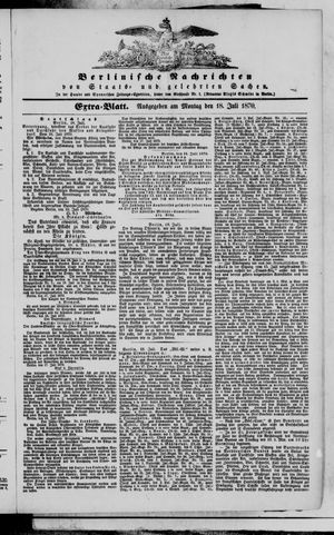 Berlinische Nachrichten von Staats- und gelehrten Sachen vom 18.07.1870