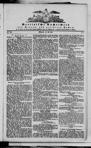 Berlinische Nachrichten von Staats- und gelehrten Sachen vom 20.07.1870
