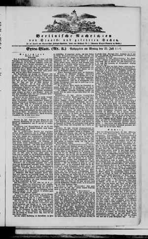 Berlinische Nachrichten von Staats- und gelehrten Sachen vom 25.07.1870