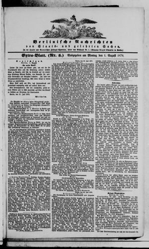 Berlinische Nachrichten von Staats- und gelehrten Sachen vom 01.08.1870