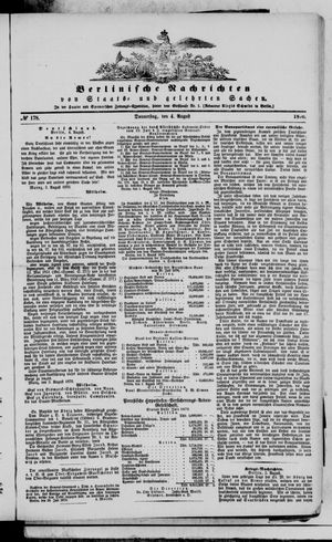 Berlinische Nachrichten von Staats- und gelehrten Sachen vom 04.08.1870