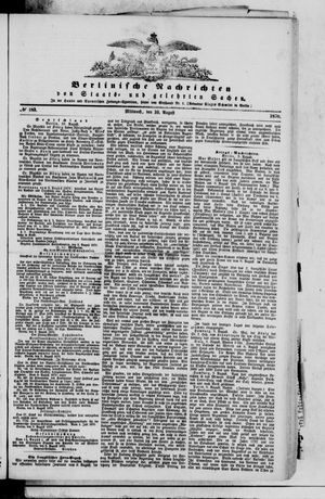 Berlinische Nachrichten von Staats- und gelehrten Sachen vom 10.08.1870