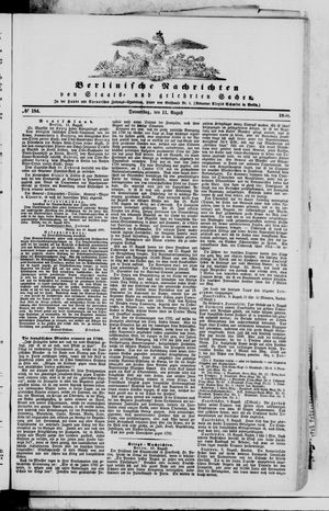 Berlinische Nachrichten von Staats- und gelehrten Sachen vom 11.08.1870