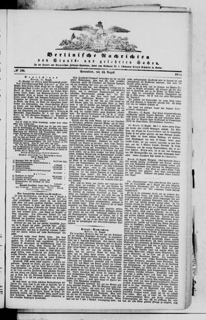 Berlinische Nachrichten von Staats- und gelehrten Sachen vom 13.08.1870