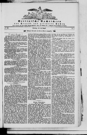 Berlinische Nachrichten von Staats- und gelehrten Sachen vom 14.08.1870