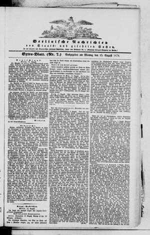 Berlinische Nachrichten von Staats- und gelehrten Sachen vom 15.08.1870