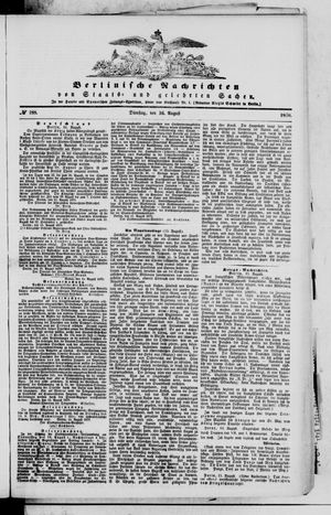 Berlinische Nachrichten von Staats- und gelehrten Sachen vom 16.08.1870