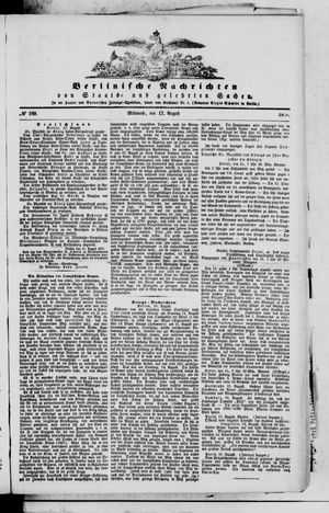 Berlinische Nachrichten von Staats- und gelehrten Sachen vom 17.08.1870