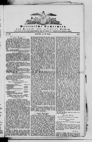 Berlinische Nachrichten von Staats- und gelehrten Sachen vom 20.08.1870
