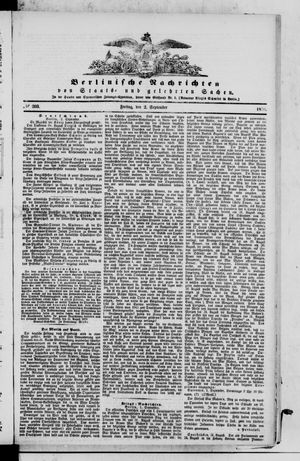 Berlinische Nachrichten von Staats- und gelehrten Sachen vom 02.09.1870