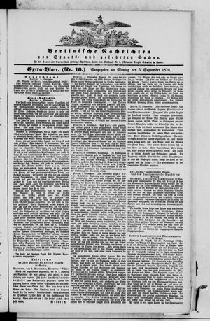 Berlinische Nachrichten von Staats- und gelehrten Sachen vom 05.09.1870