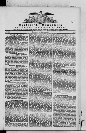 Berlinische Nachrichten von Staats- und gelehrten Sachen on Sep 10, 1870