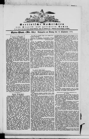 Berlinische Nachrichten von Staats- und gelehrten Sachen on Sep 12, 1870