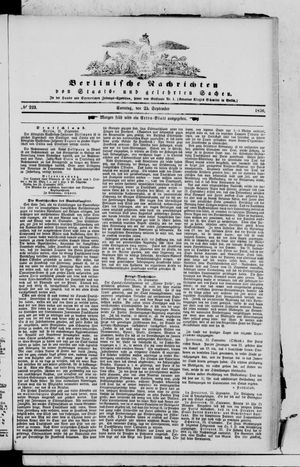 Berlinische Nachrichten von Staats- und gelehrten Sachen vom 25.09.1870