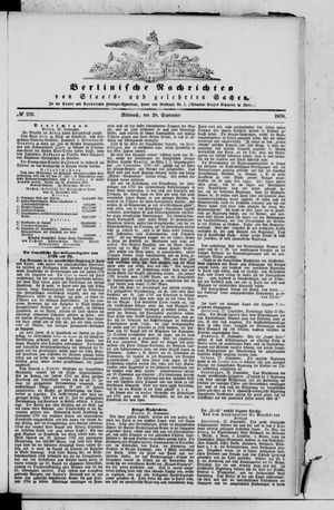 Berlinische Nachrichten von Staats- und gelehrten Sachen vom 28.09.1870
