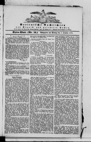 Berlinische Nachrichten von Staats- und gelehrten Sachen vom 03.10.1870