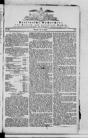 Berlinische Nachrichten von Staats- und gelehrten Sachen vom 05.10.1870