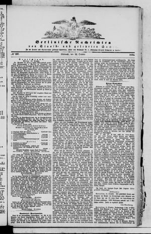 Berlinische Nachrichten von Staats- und gelehrten Sachen on Oct 12, 1870