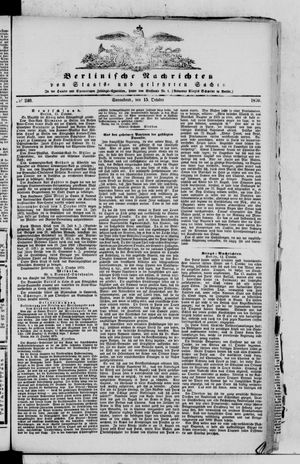Berlinische Nachrichten von Staats- und gelehrten Sachen vom 15.10.1870