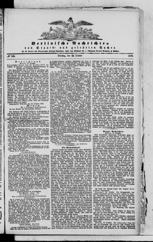 Berlinische Nachrichten von Staats- und gelehrten Sachen vom 25.10.1870