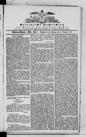 Berlinische Nachrichten von Staats- und gelehrten Sachen vom 31.10.1870