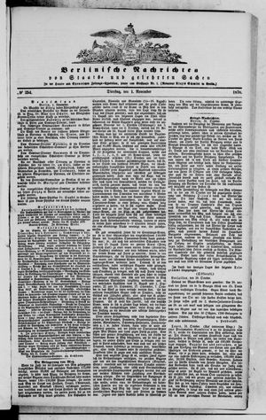 Berlinische Nachrichten von Staats- und gelehrten Sachen on Nov 1, 1870