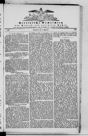 Berlinische Nachrichten von Staats- und gelehrten Sachen vom 05.11.1870