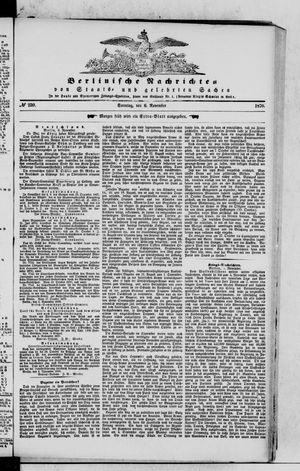 Berlinische Nachrichten von Staats- und gelehrten Sachen vom 06.11.1870