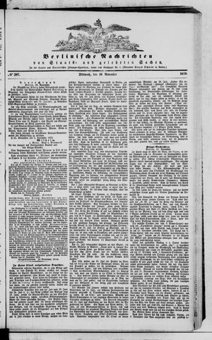Berlinische Nachrichten von Staats- und gelehrten Sachen vom 16.11.1870