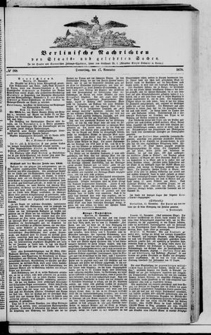 Berlinische Nachrichten von Staats- und gelehrten Sachen vom 17.11.1870