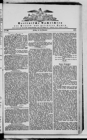 Berlinische Nachrichten von Staats- und gelehrten Sachen vom 18.11.1870