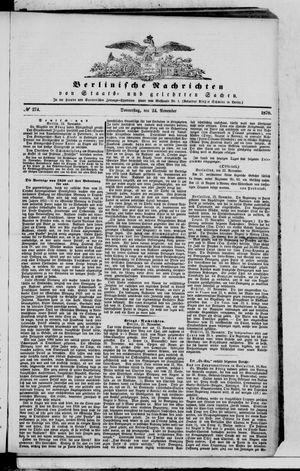 Berlinische Nachrichten von Staats- und gelehrten Sachen on Nov 24, 1870