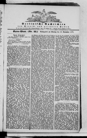 Berlinische Nachrichten von Staats- und gelehrten Sachen vom 28.11.1870