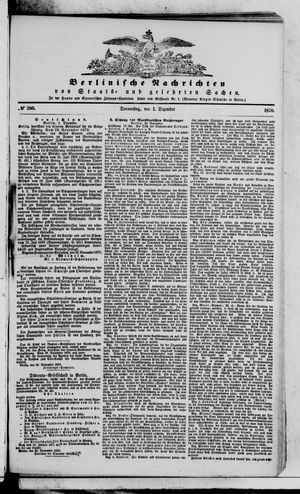 Berlinische Nachrichten von Staats- und gelehrten Sachen vom 01.12.1870