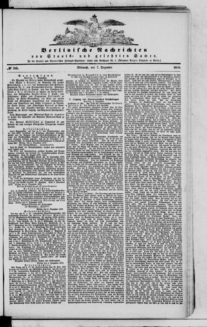 Berlinische Nachrichten von Staats- und gelehrten Sachen vom 07.12.1870