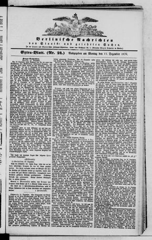 Berlinische Nachrichten von Staats- und gelehrten Sachen on Dec 12, 1870