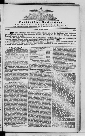 Berlinische Nachrichten von Staats- und gelehrten Sachen vom 13.12.1870