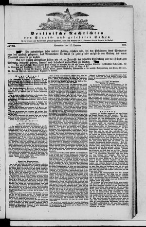 Berlinische Nachrichten von Staats- und gelehrten Sachen vom 17.12.1870