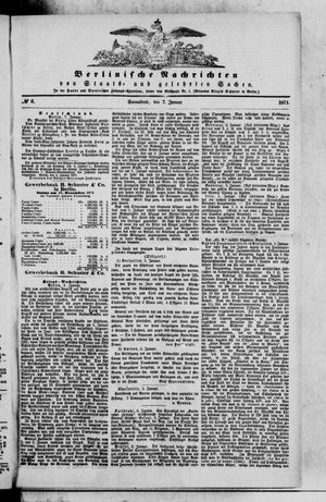 Berlinische Nachrichten von Staats- und gelehrten Sachen vom 07.01.1871