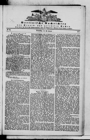 Berlinische Nachrichten von Staats- und gelehrten Sachen vom 26.01.1871