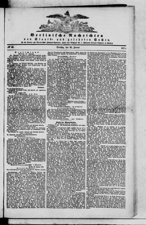 Berlinische Nachrichten von Staats- und gelehrten Sachen vom 31.01.1871