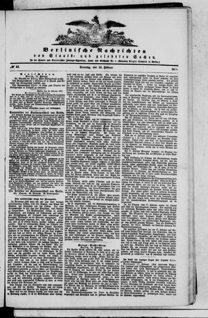 Berlinische Nachrichten von Staats- und gelehrten Sachen vom 19.02.1871