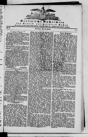 Berlinische Nachrichten von Staats- und gelehrten Sachen vom 25.02.1871